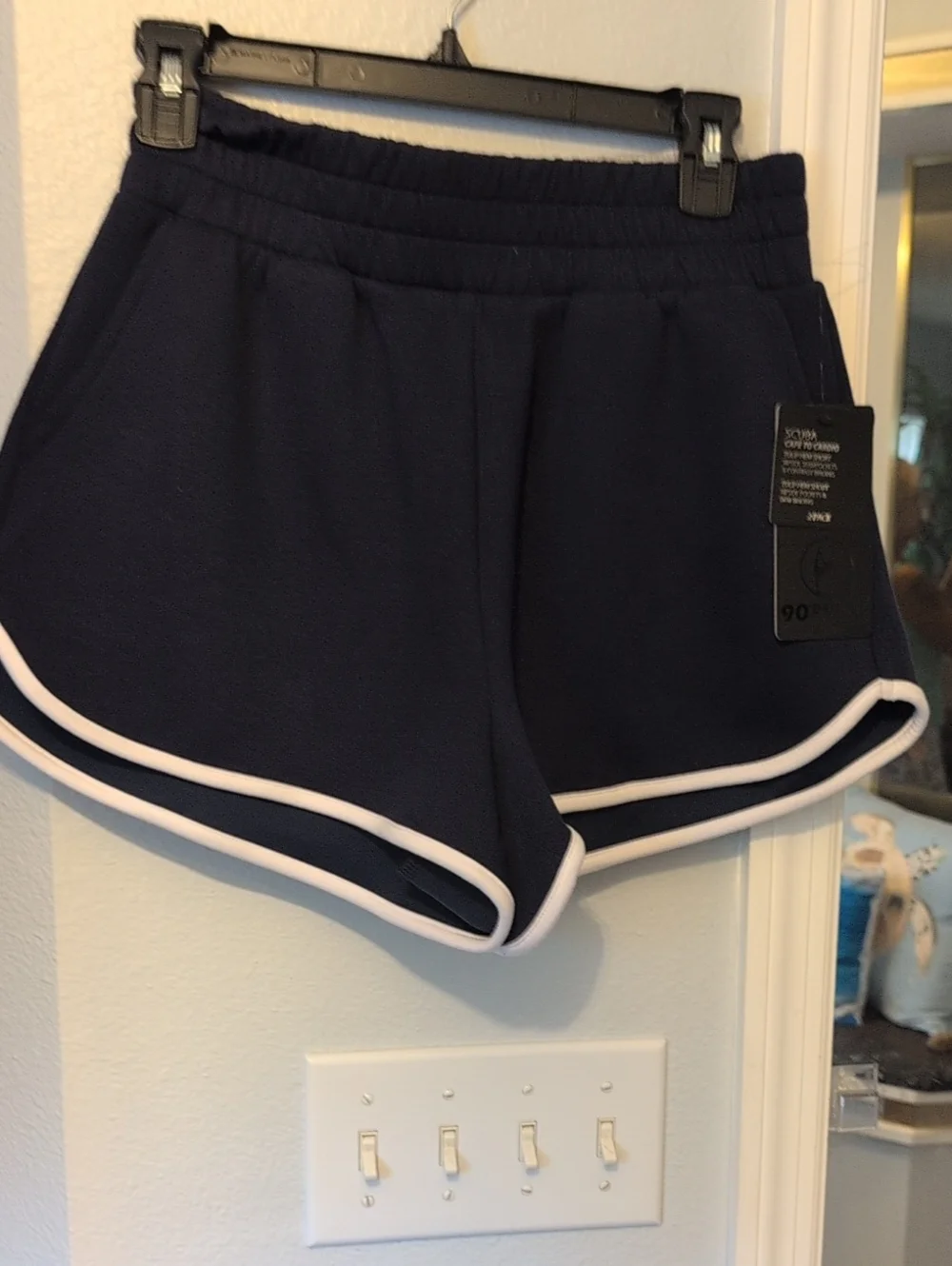 Women's Navy Blue Athletic Shorts with White Trim 2 Pack 1 Xs Gray 1 Small Blue